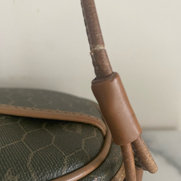Christian Dior Vintage Crossbody Bag Brown Honeycomb Monogram Coated Canvas - Picture 10 of 12